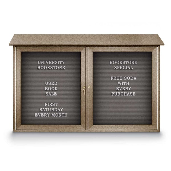 Indoor Enclosed Combo Board, 48"x36", Satin Frame/Blue & Black